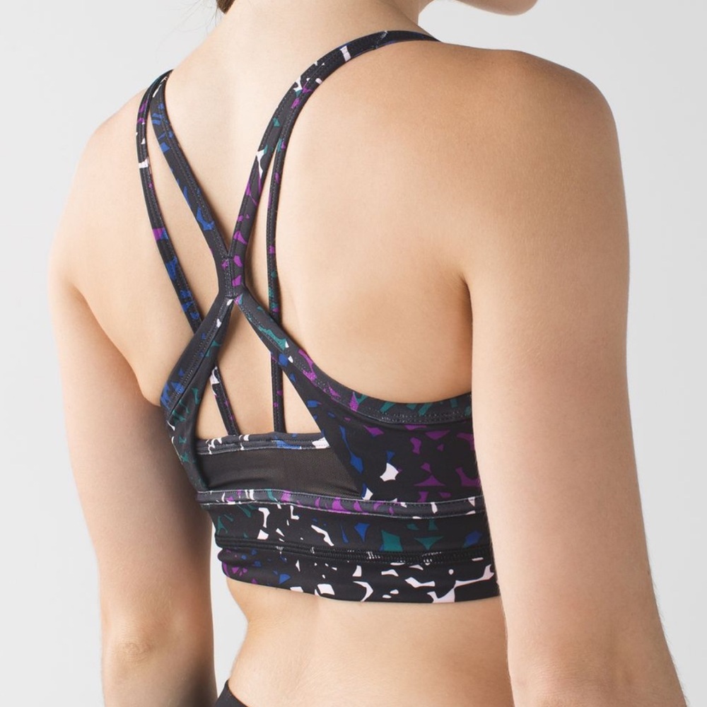 lululemon athletica Black Multi-Color Strappy Sports Bra